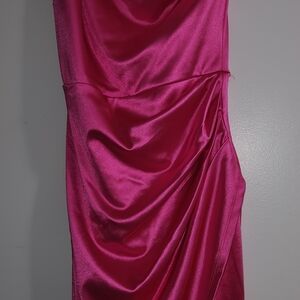 Windsor Fuchsia Satin Dress